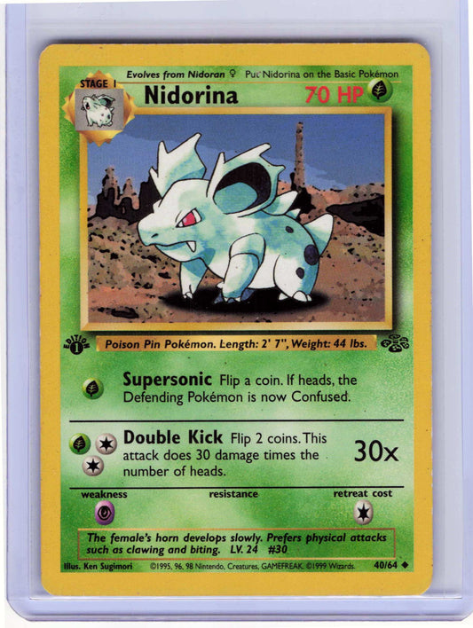 Nidorina 40/64 1st Edition MP Pokemon Jungle