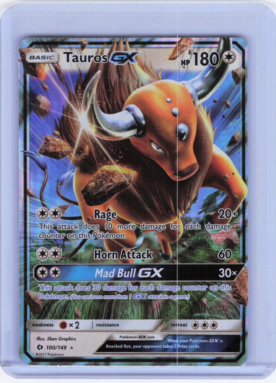 Tauros GX #100/149 Holo Pokemon SM Base Set