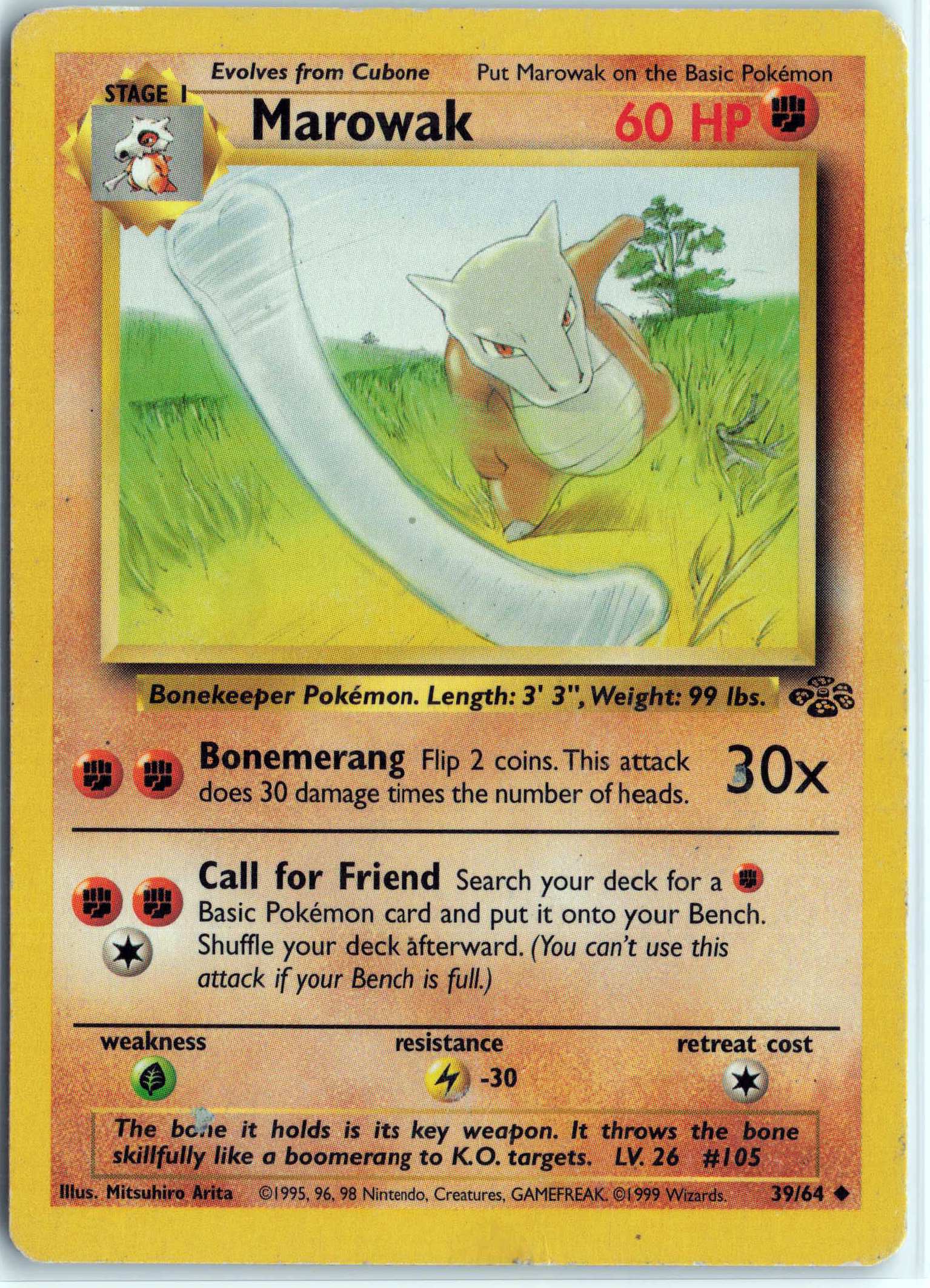 Marowak 39/64, HP Condition, Pokemon Jungle