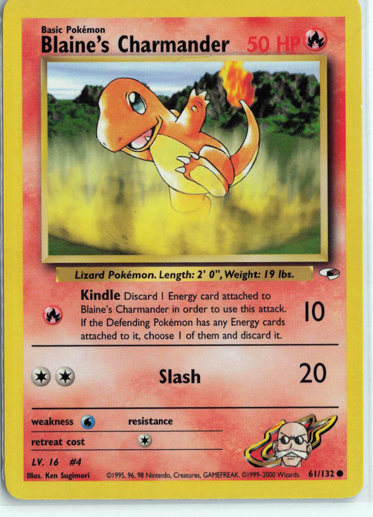 Blaine's Charmander 061/132, HP Condition, Pokemon Gym Heroes