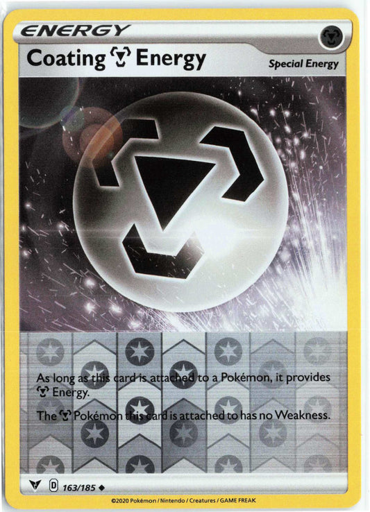Coating Metal Energy #163/185 Reverse Holo Pokemon SWSH04: Vivid Voltage