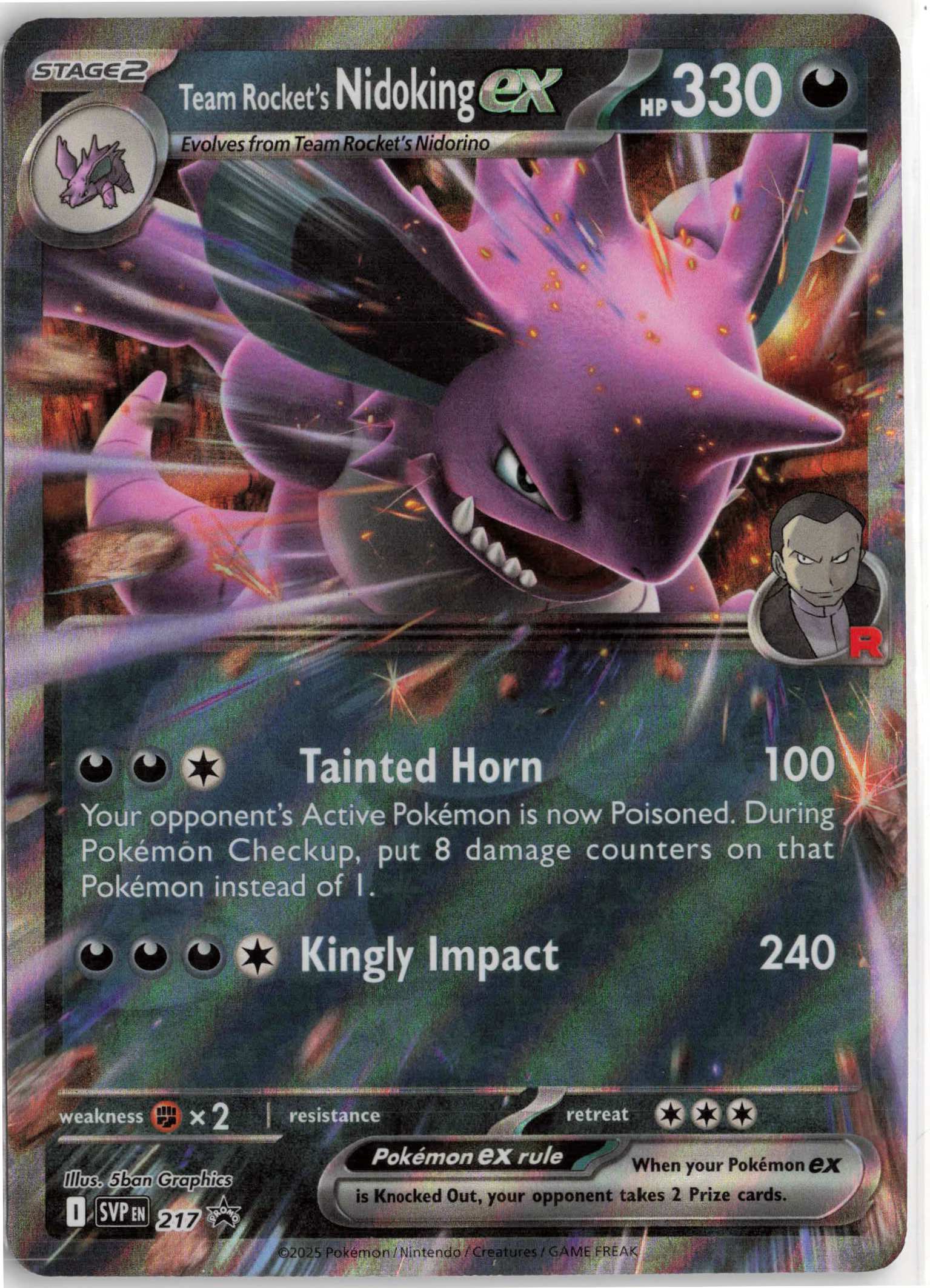 Team Rocket's Nidoking ex - 217, Holo, NM Condition, Pokemon SV: Scarlet & Violet Promo Cards