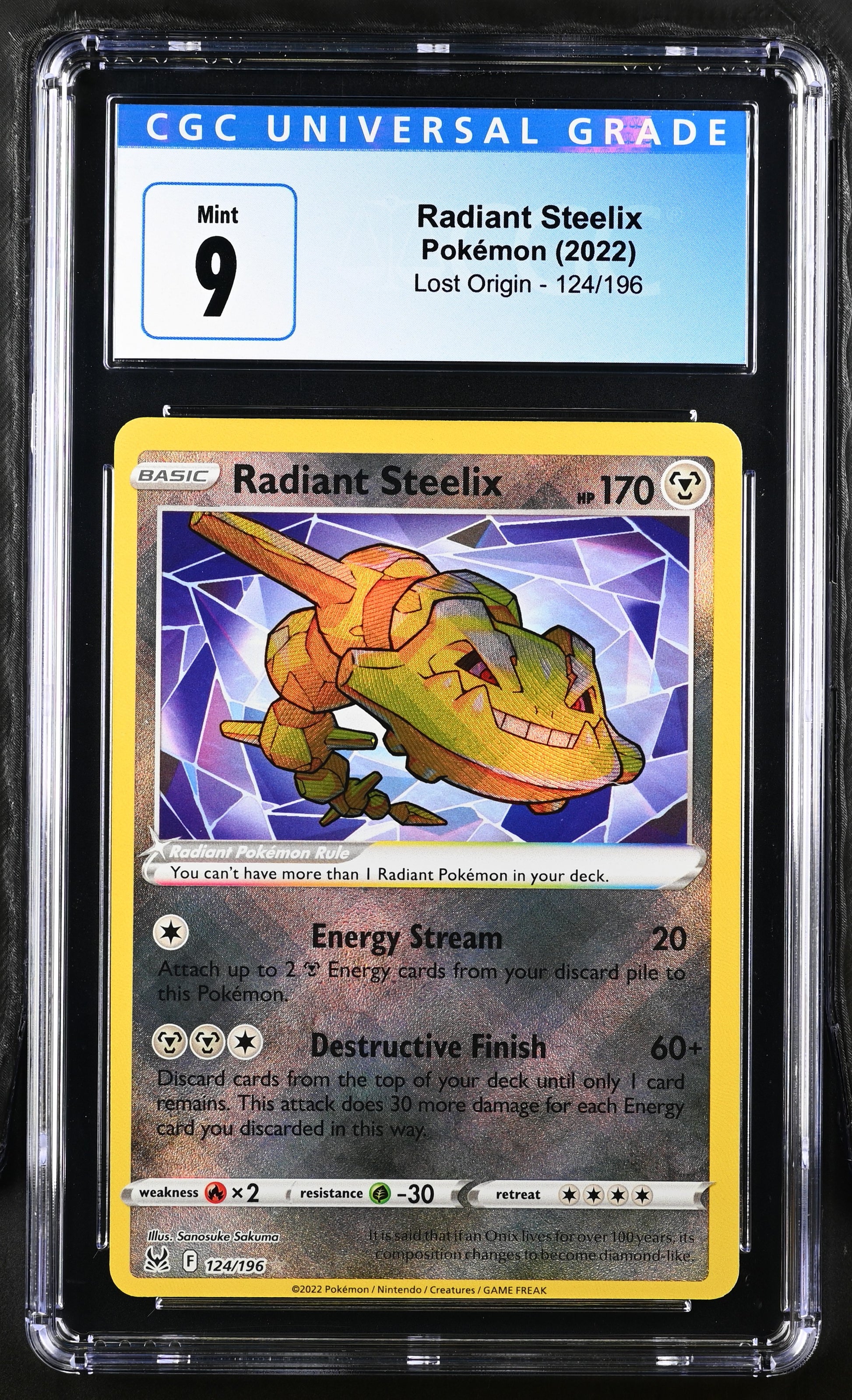 Radiant Steelix #124/196 CGC 9 Mint 2022: Lost Origin