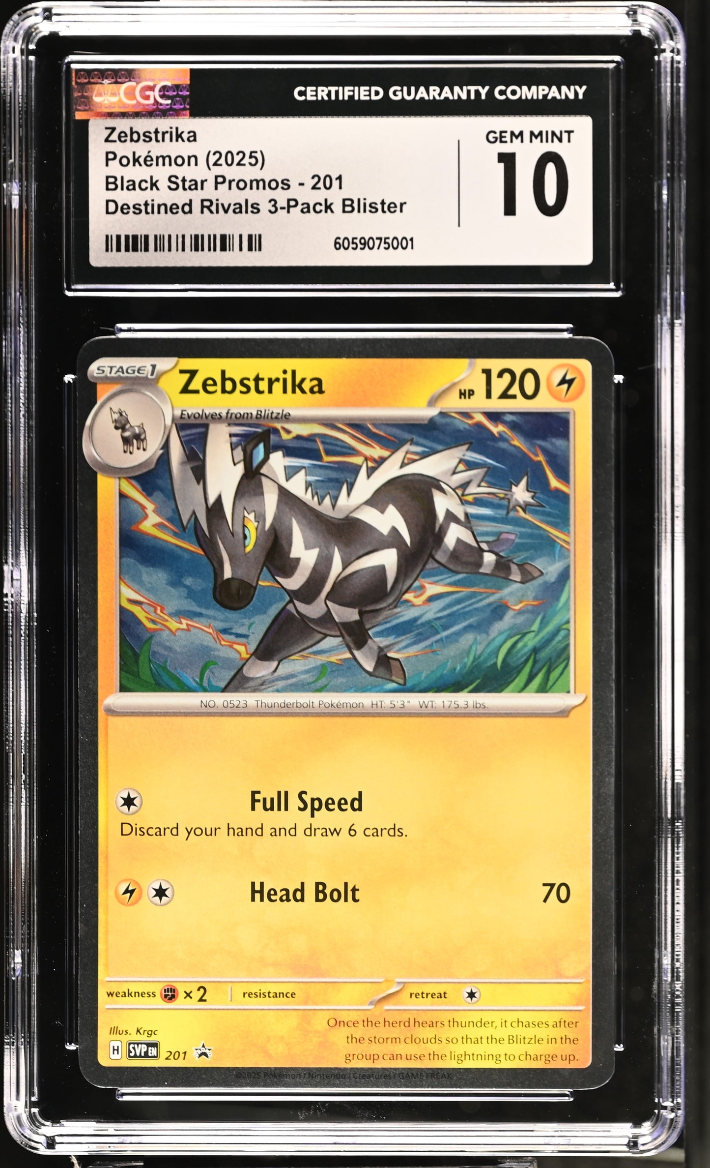 Zebstrika #201 CGC 10 Gem Mint 2025: Black Star Promos