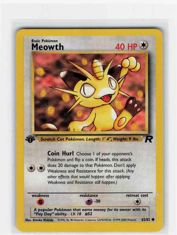 Meowth [1st Edition] #62/82: Team Rocket