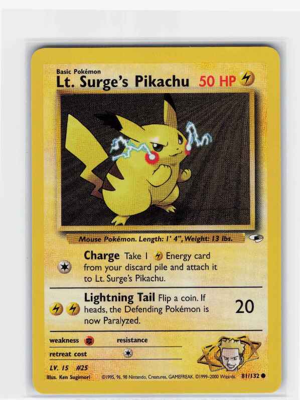 Lt. Surge's Pikachu #081/132: Gym Heroes