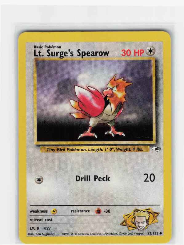 Lt. Surge's Spearow #052/132: Gym Heroes