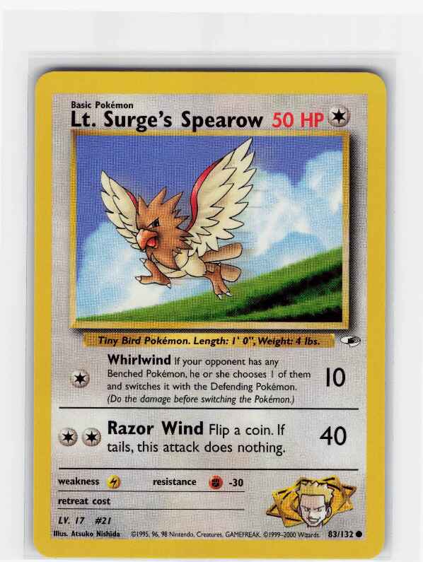 Lt. Surge's Spearow #083/132: Gym Heroes