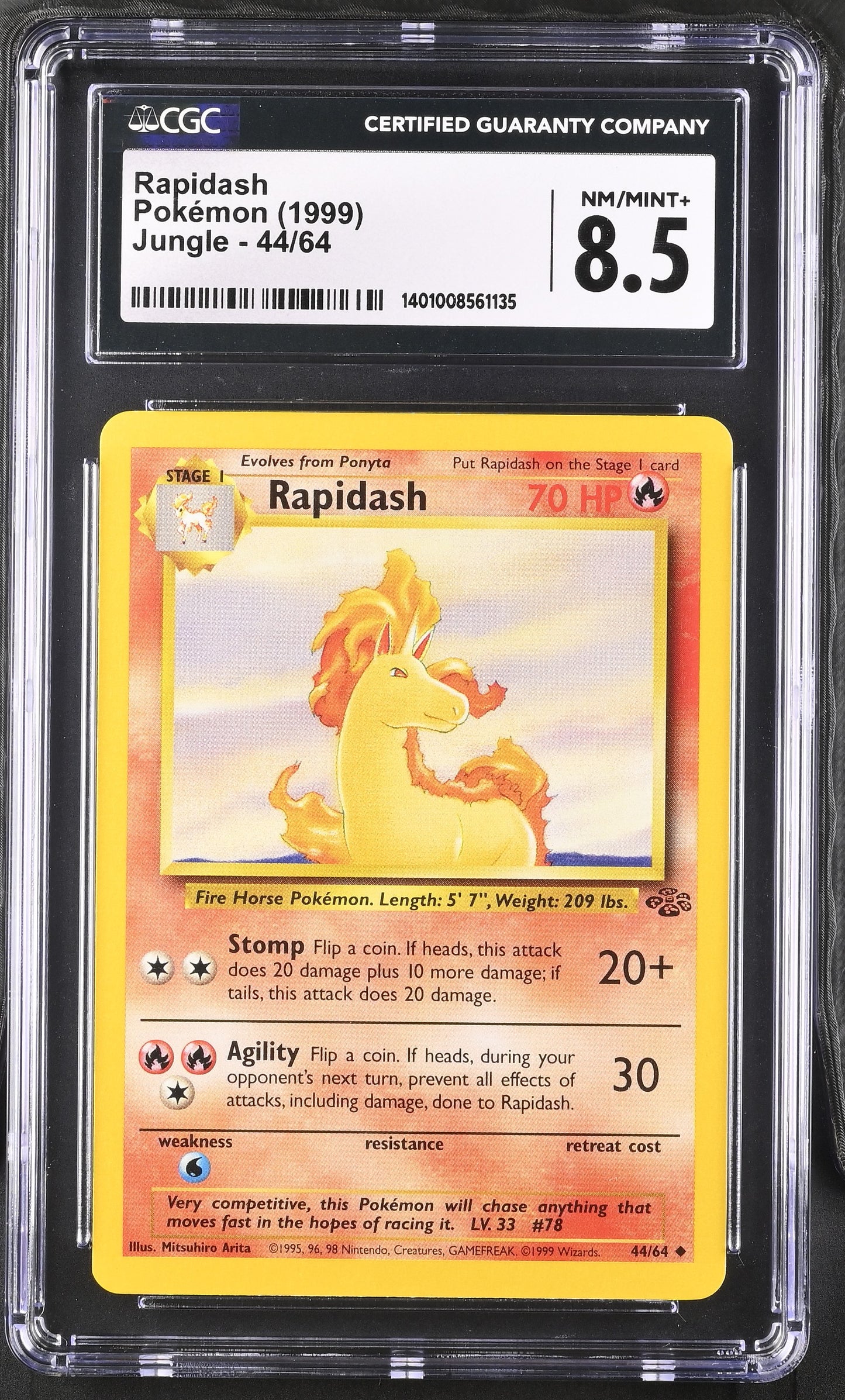 Rapidash #44/64 CGC 8.5 NM/MT+ 1999: Jungle