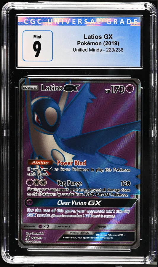 Latios GX #223/236 CGC 9 Mint 2019: Unified Minds