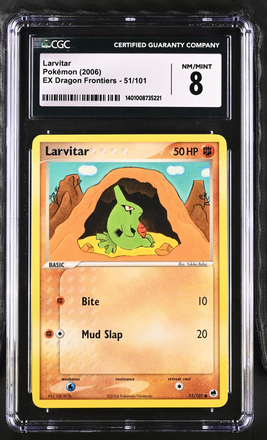 Larvitar #51/101 CGC 8 NM/MT+ 2006: EX Dragon Frontiers