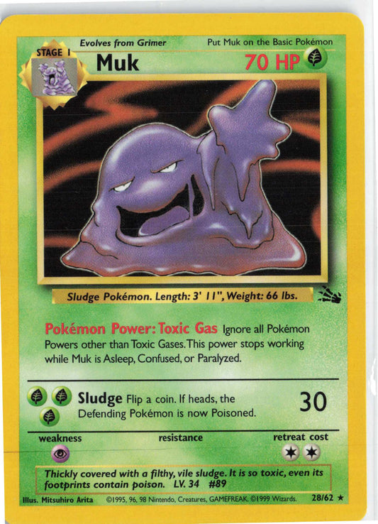 Muk 28/62 Unlimited MP Pokemon Fossil