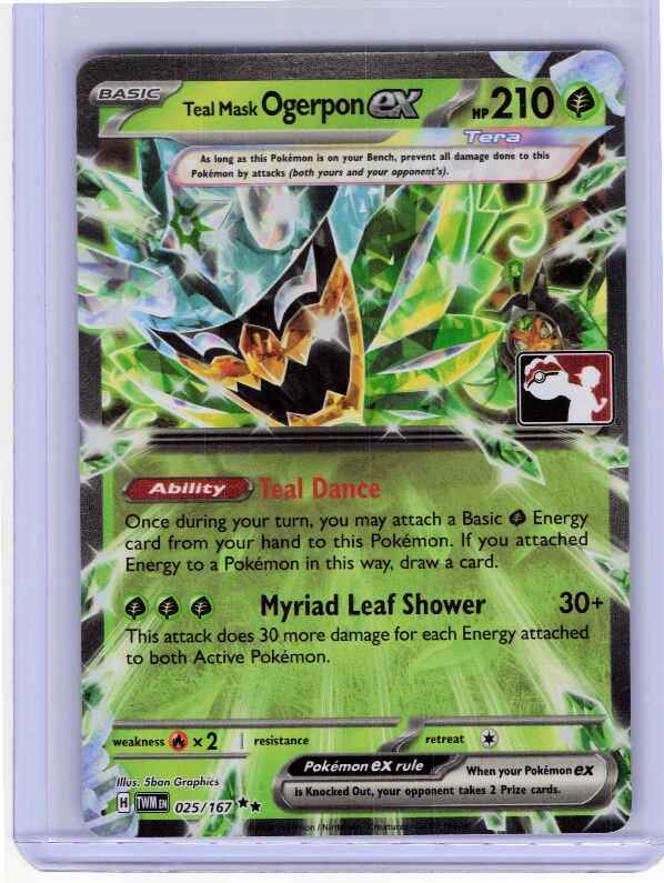 Teal Mask Ogerpon ex #025/167: Prize Pack Series Cards