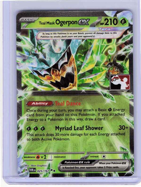 Teal Mask Ogerpon ex #025/167: Prize Pack Series Cards