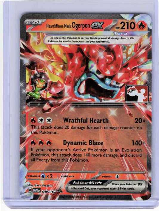 Hearthflame Mask Ogerpon ex #040/167: Prize Pack Series Cards
