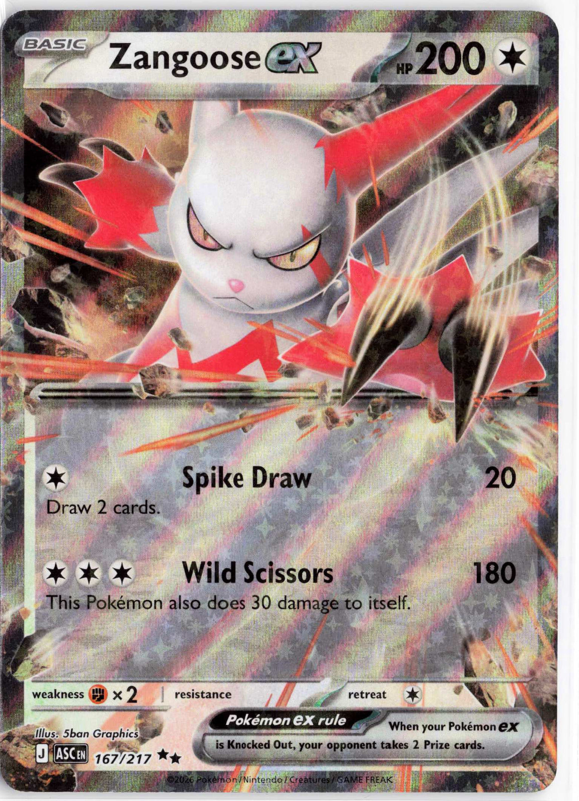 Zangoose ex #167/217 Pokemon ME: Ascended Heroes