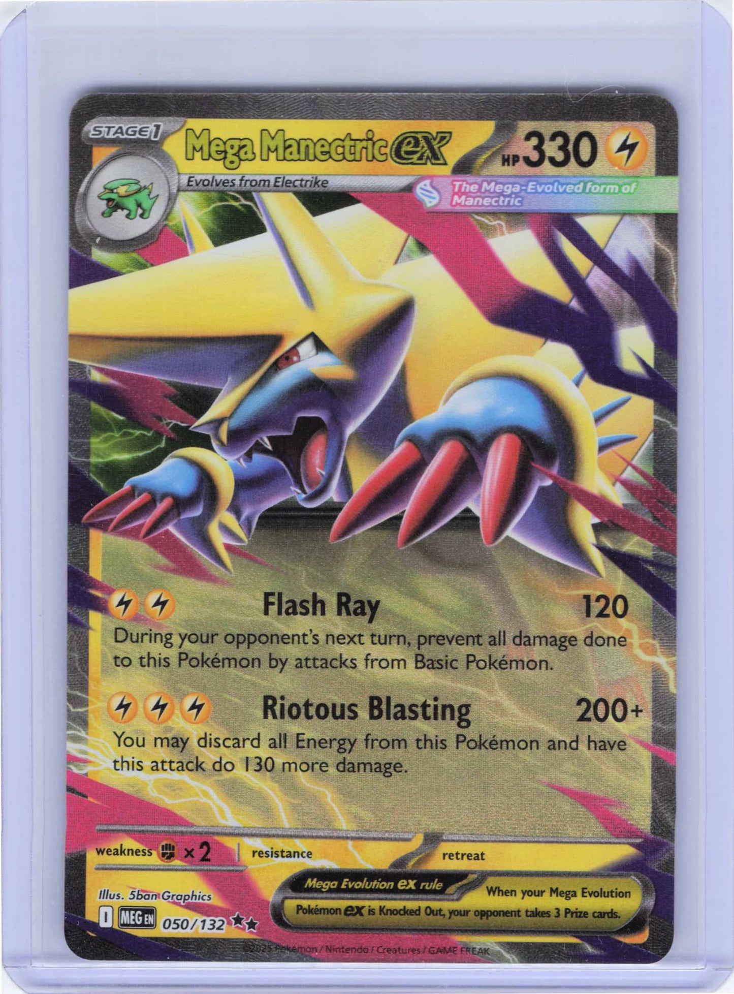 Mega Manectric ex - 050/132 Double Rare ME01: Mega Evolution NM