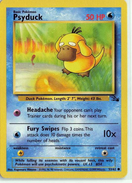Psyduck 53/62, HP Condition, Pokemon Fossil