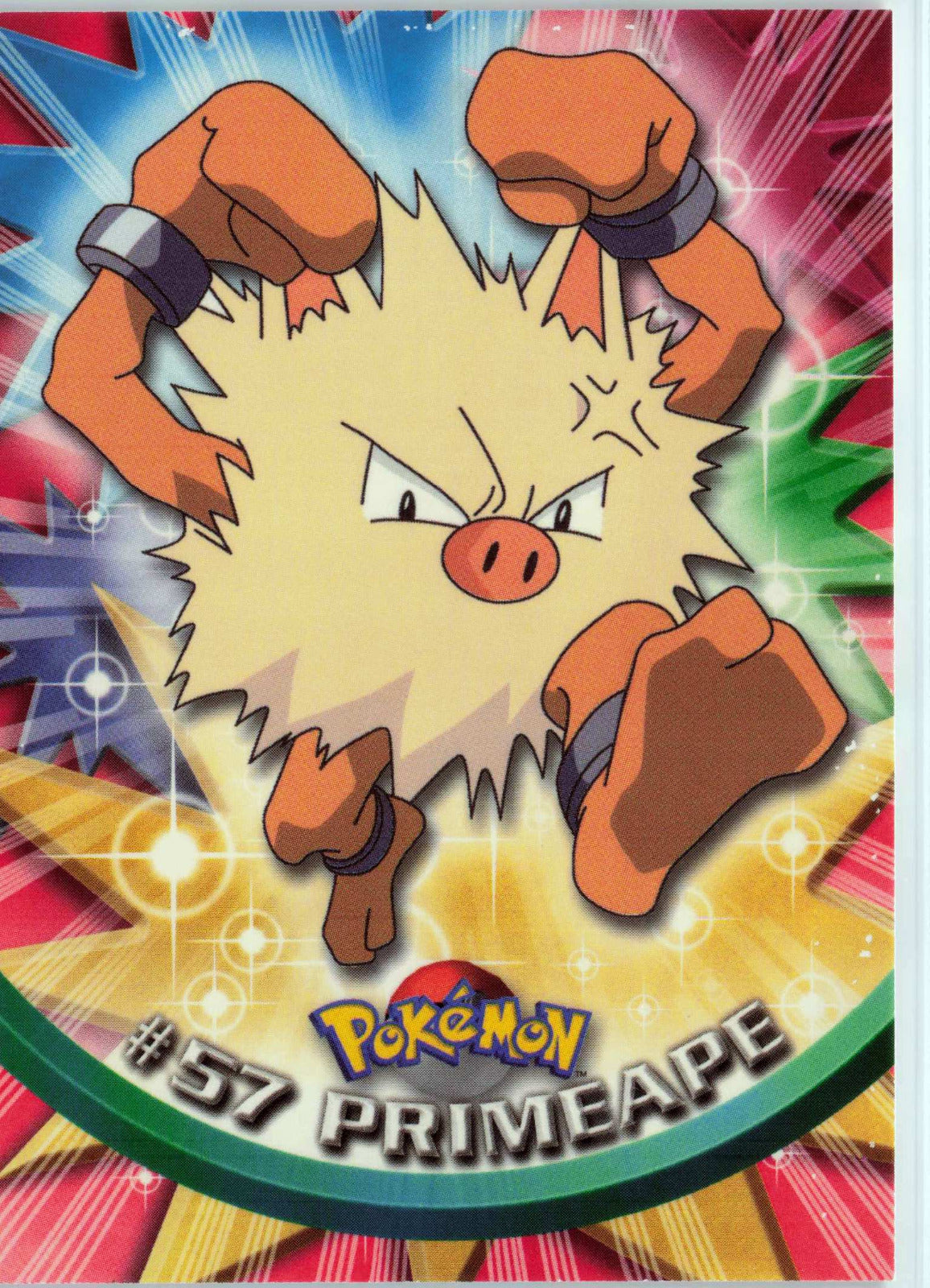 Primeape 57 - Black Topps Logo HP Pokemon Topps TV Animation Edition Series 1