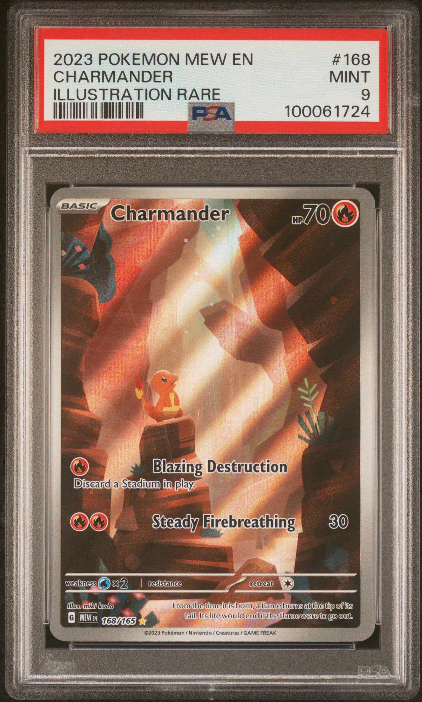 Charmander #168 Pokemon 151 Graded PSA 9
