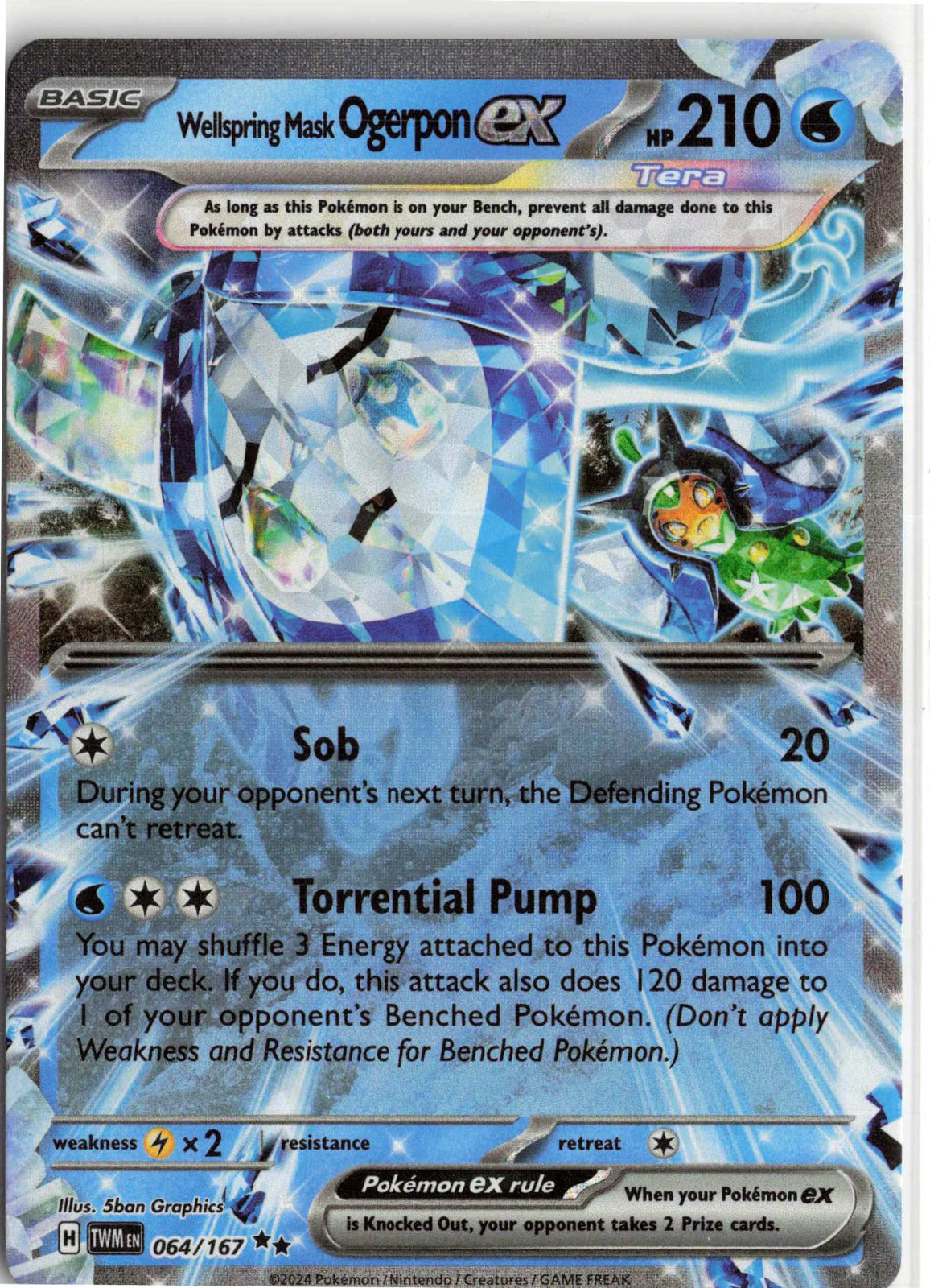 Wellspring Mask Ogerpon ex - #064/167 Holo Pokemon SV06: Twilight Masquerade