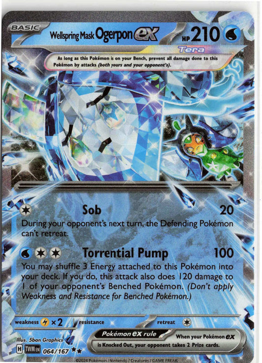 Wellspring Mask Ogerpon ex - #064/167 Holo Pokemon SV06: Twilight Masquerade