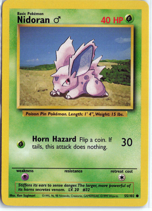 Nidoran M 055/102 MP Pokemon Base Set