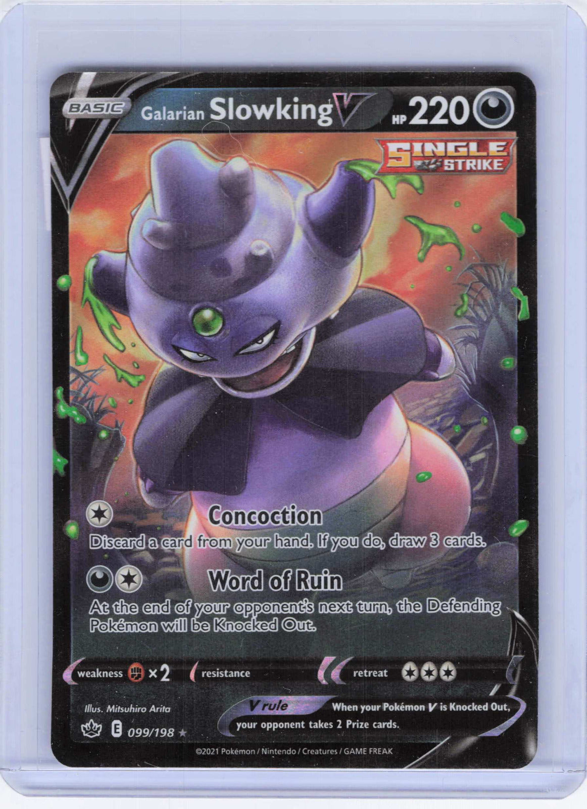 Galarian Slowking V #099/198 Holo Pokemon SWSH06: Chilling Reign