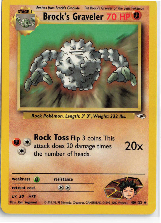 Brock's Graveler 040/132, HP Condition, Pokemon Gym Heroes