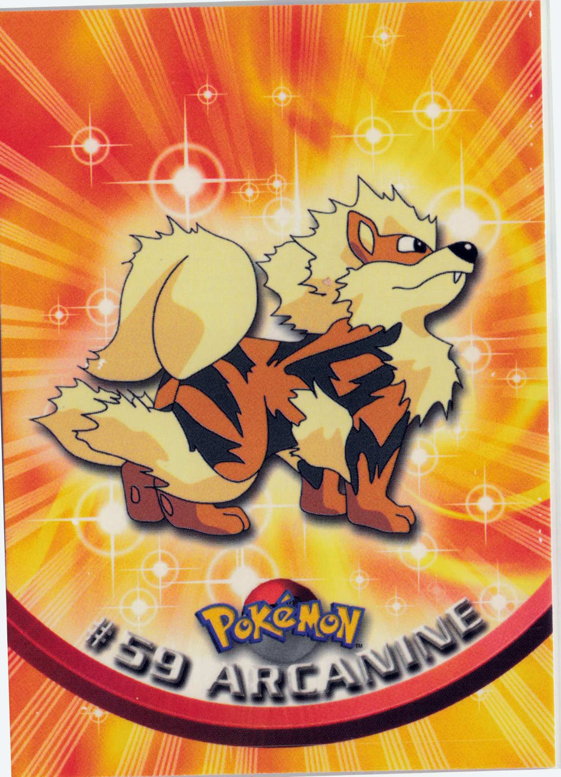 Arcanine 59 - Black Topps Logo HP Pokemon Topps TV Animation Edition Series 1