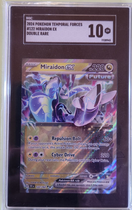 Miraidon ex #122/162 Pokemon Temporal Forces Graded SGC 10