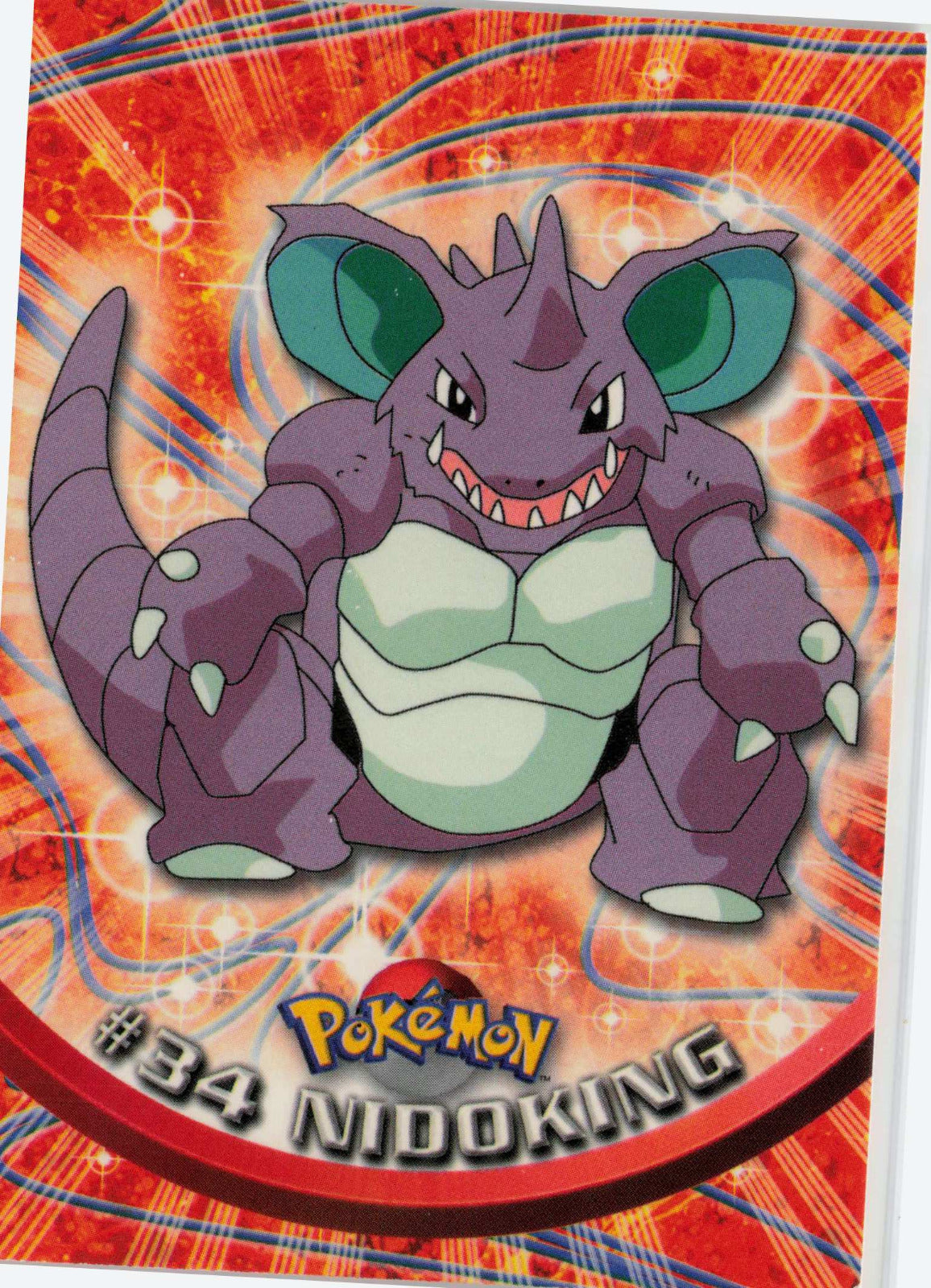 Nidoking 34 - Black Topps Logo HP Pokemon Topps TV Animation Edition Series 1
