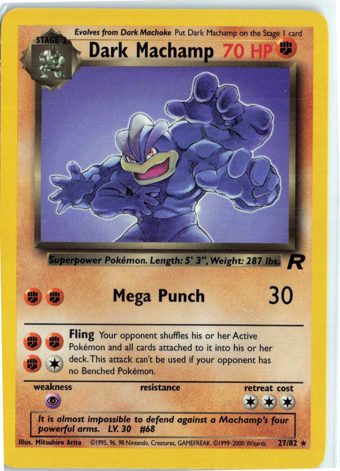 Dark Machamp 27 27/82 Unlimited MP Pokemon Team Rocket