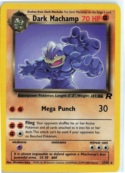 Dark Machamp 27 27/82 Unlimited MP Pokemon Team Rocket