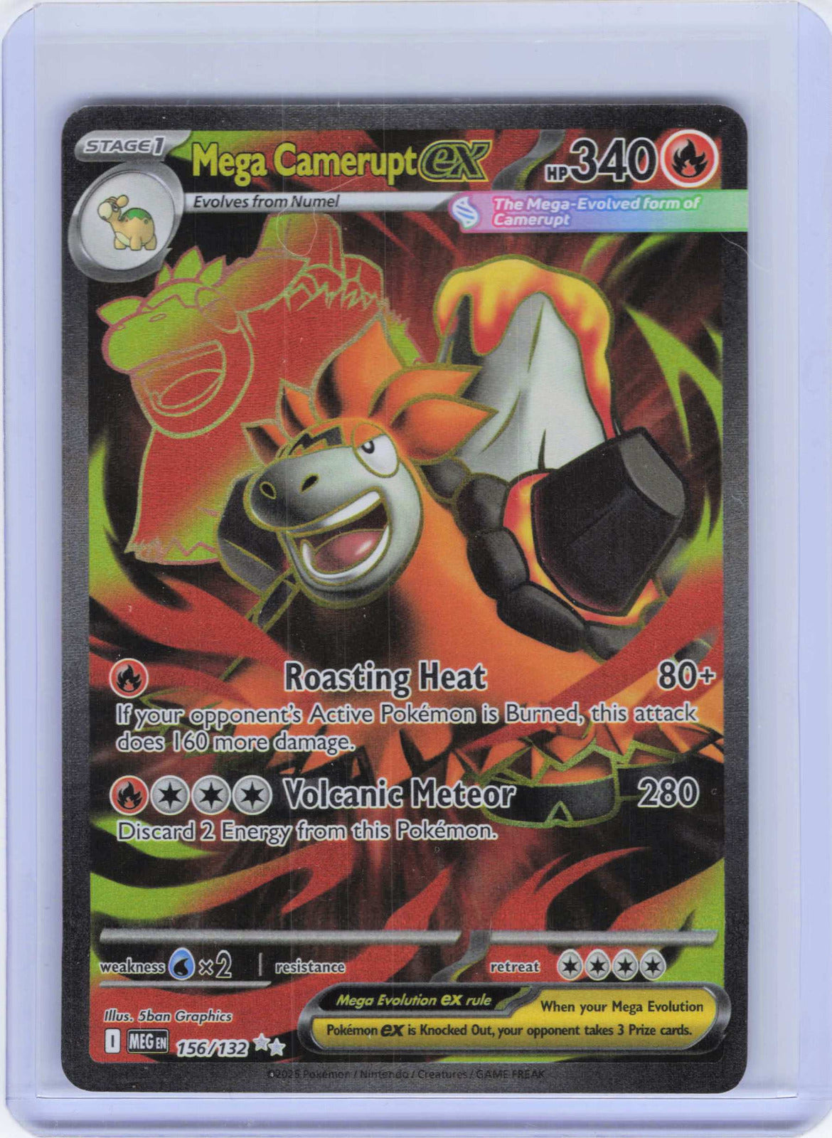 Mega Camerupt ex #156/132 Holo Pokemon ME01: Mega Evolution