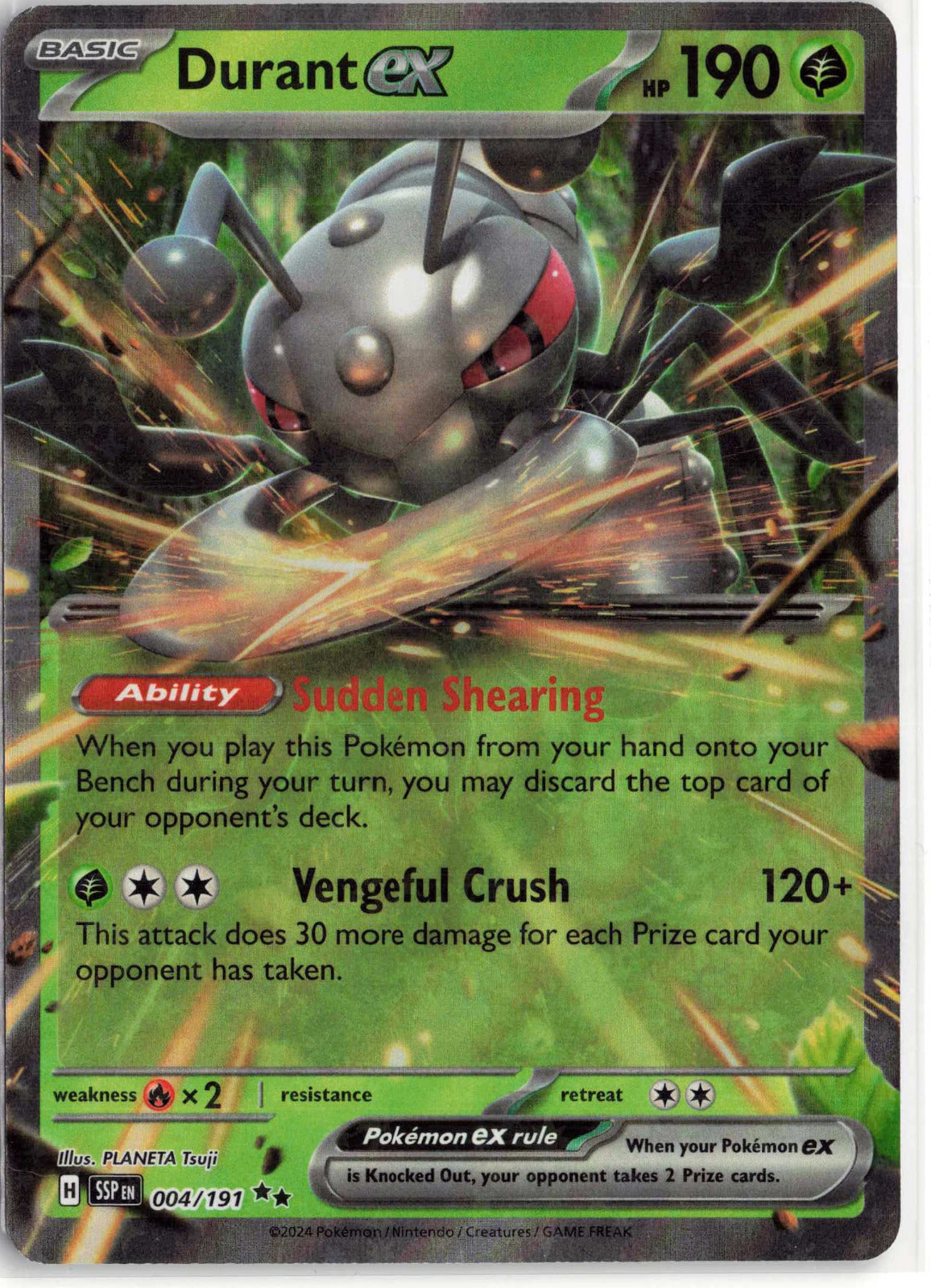 Durant ex #004/191 Holo Pokemon SV08: Surging Sparks