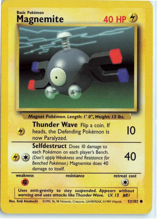 Magnemite 053/102, HP Condition, Pokemon Base Set