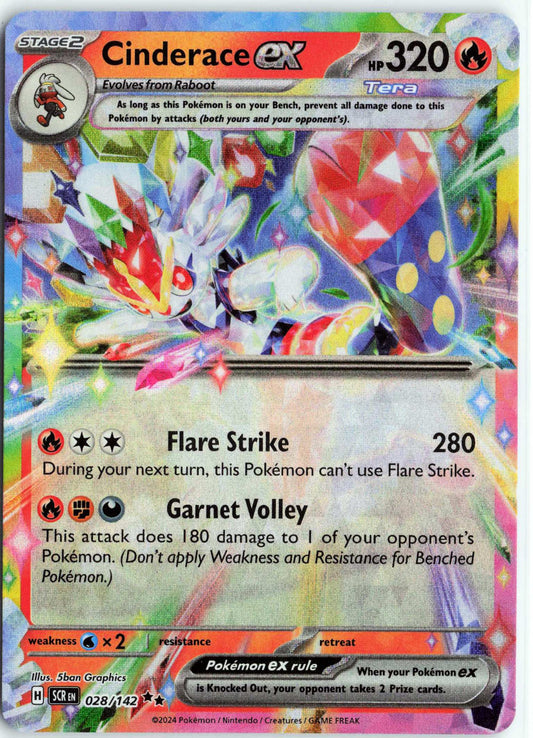 Cinderace ex #028/142 Pokemon SV07: Stellar Crown