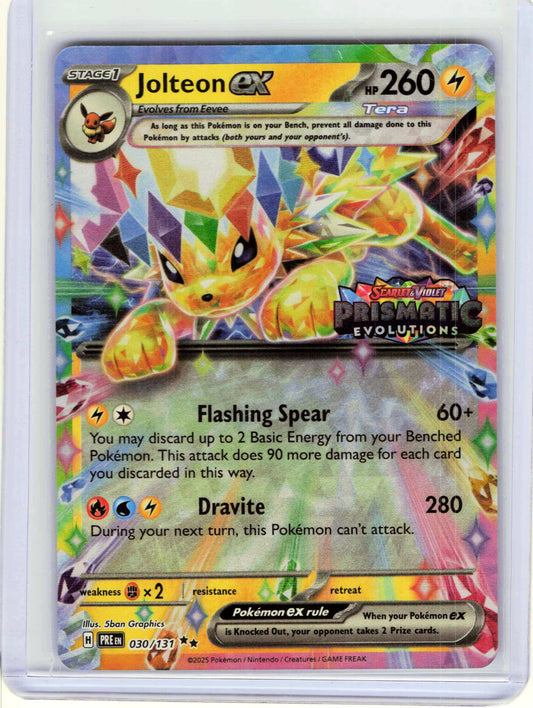 Jolteon ex Prismatic Evolutions Stamp #030/131 Pokemon Prismatic Evolutions