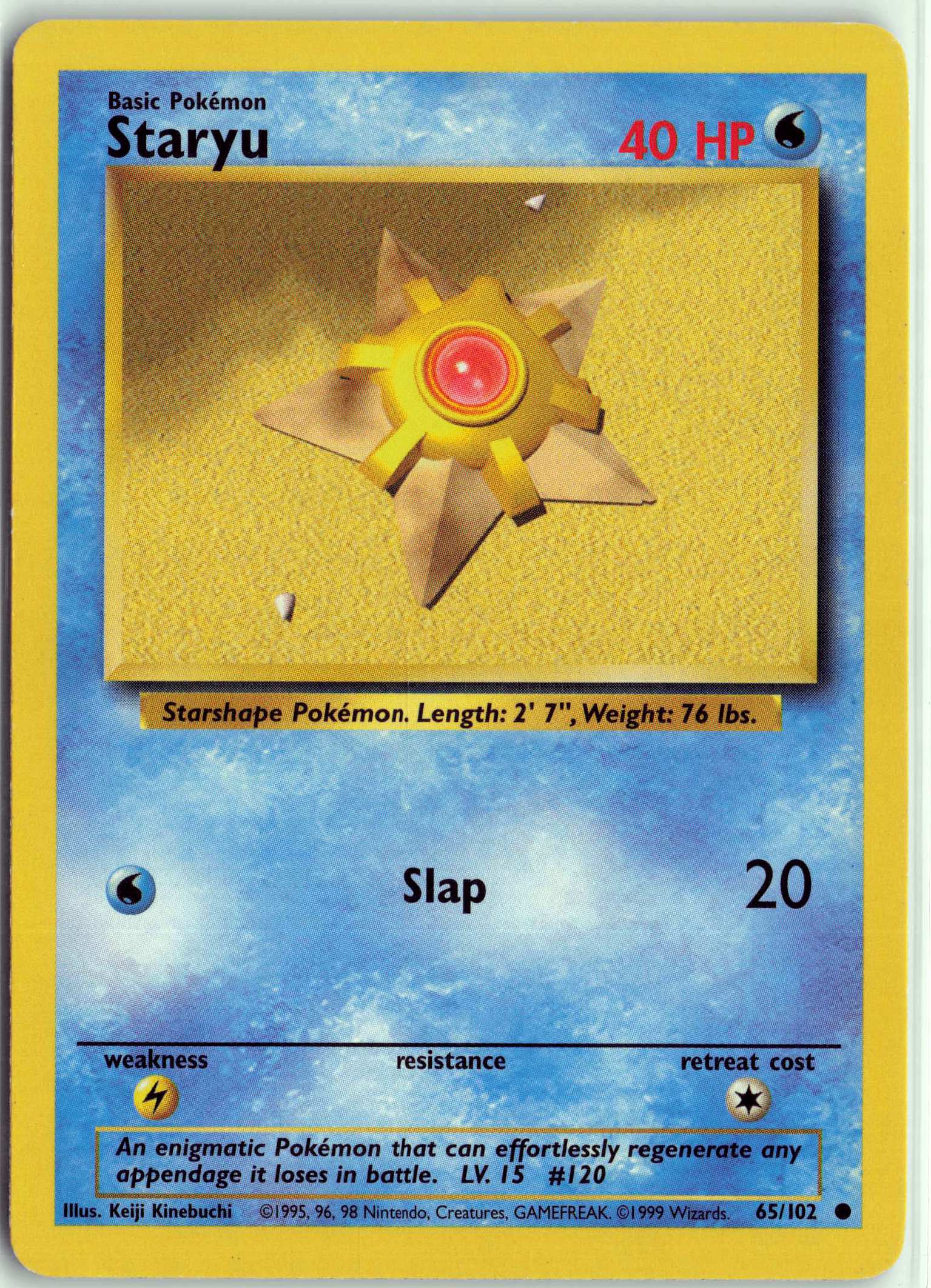 Staryu 065/102, HP Condition, Pokemon Base Set