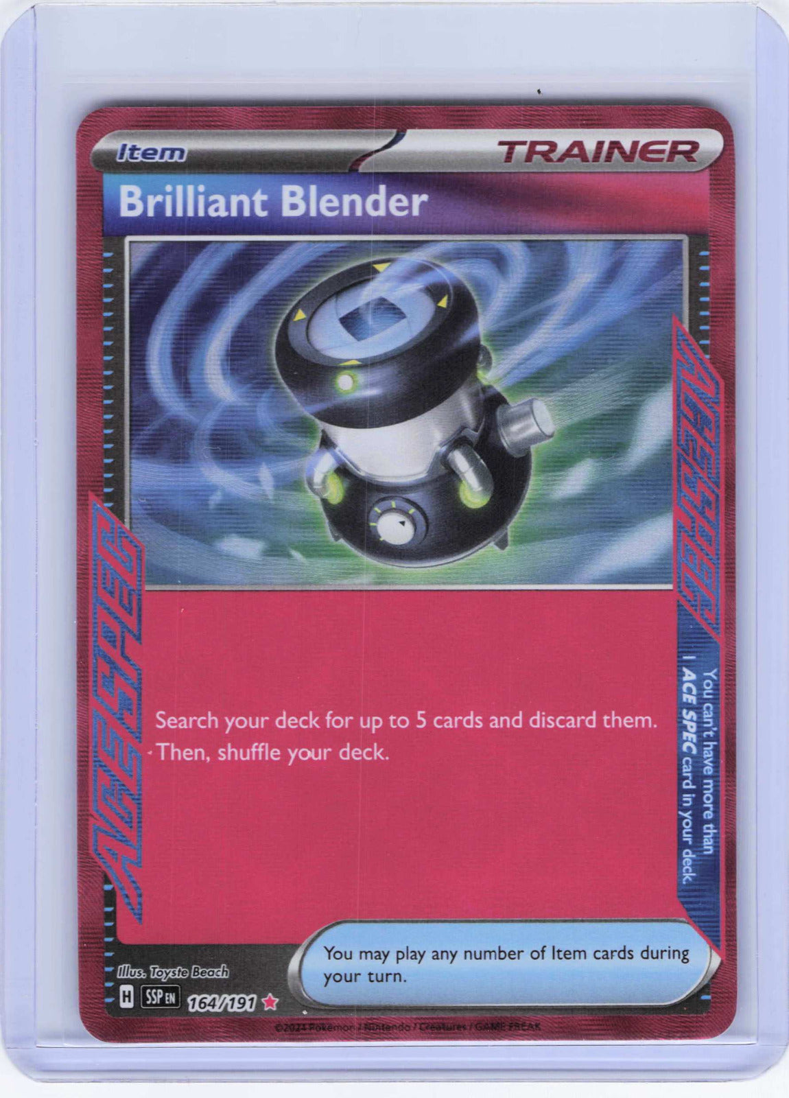 Brilliant Blender #164/191 Holo Pokemon SV08: Surging Sparks