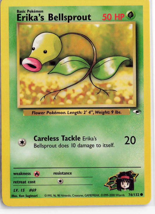 Erika's Bellsprout (76) 076/132, HP Condition, Pokemon Gym Heroes