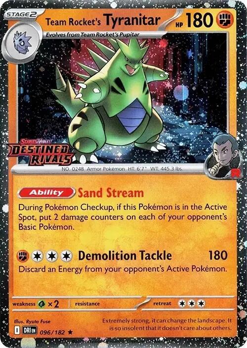 Team Rocket's Tyranitar #096/182 Holo Pokemon Destined Rivals