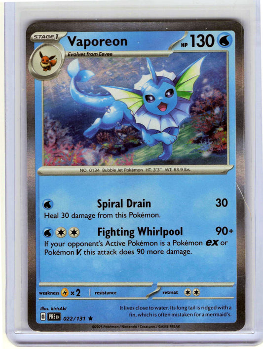 Vaporeon 022/131 Holo MP Pokemon SV: Prismatic Evolutions