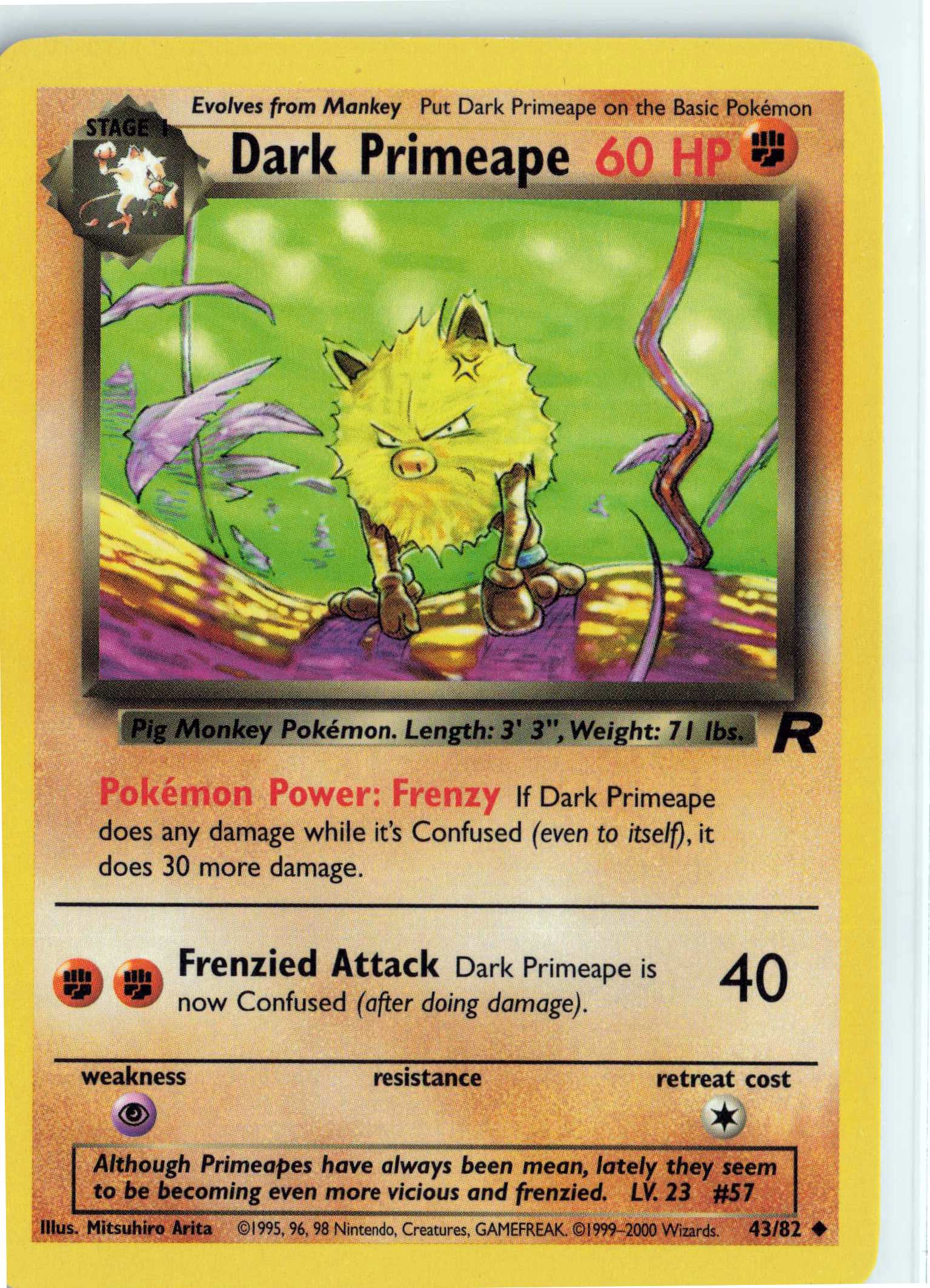 Dark Primeape 43/82, HP Condition, Pokemon Team Rocket