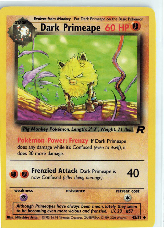 Dark Primeape 43/82, HP Condition, Pokemon Team Rocket