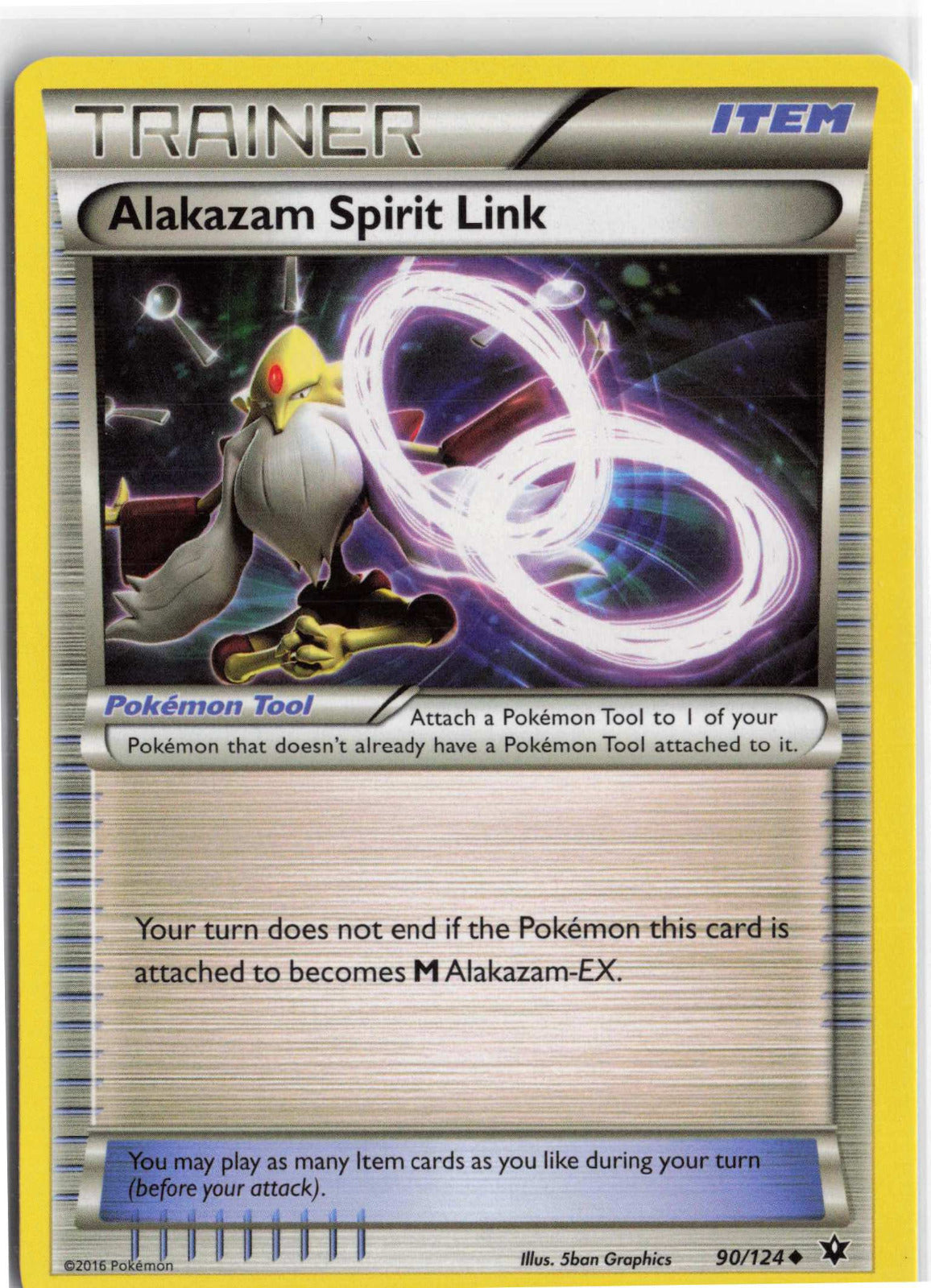 Alakazam Spirit Link 90/124 MP Pokemon XY Fates Collide