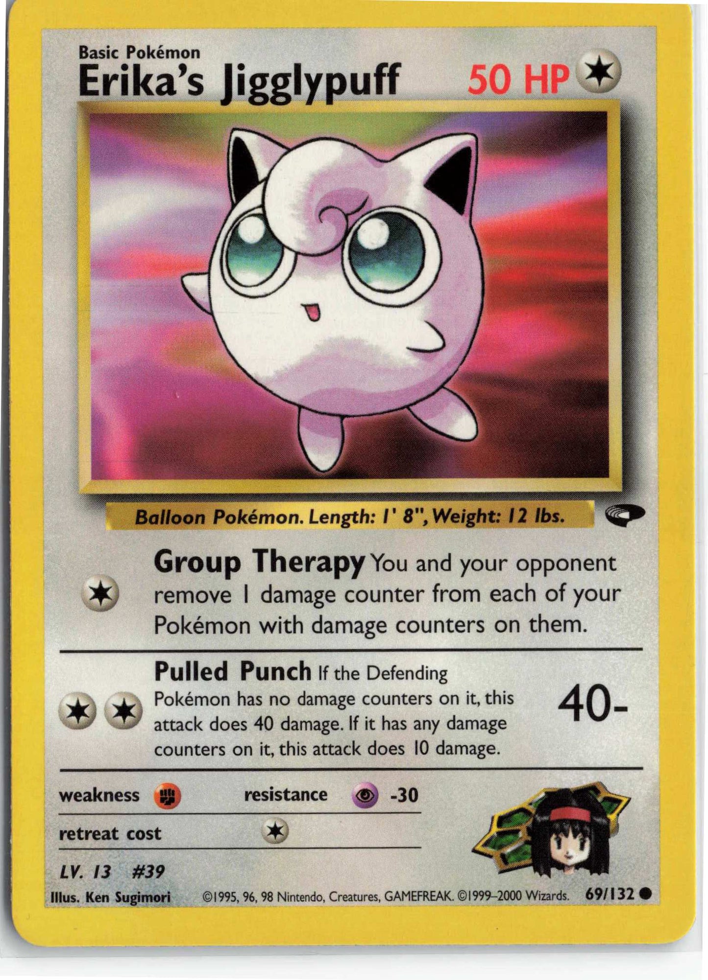 Erika's Jigglypuff 069/132, HP Condition, Pokemon Gym Challenge