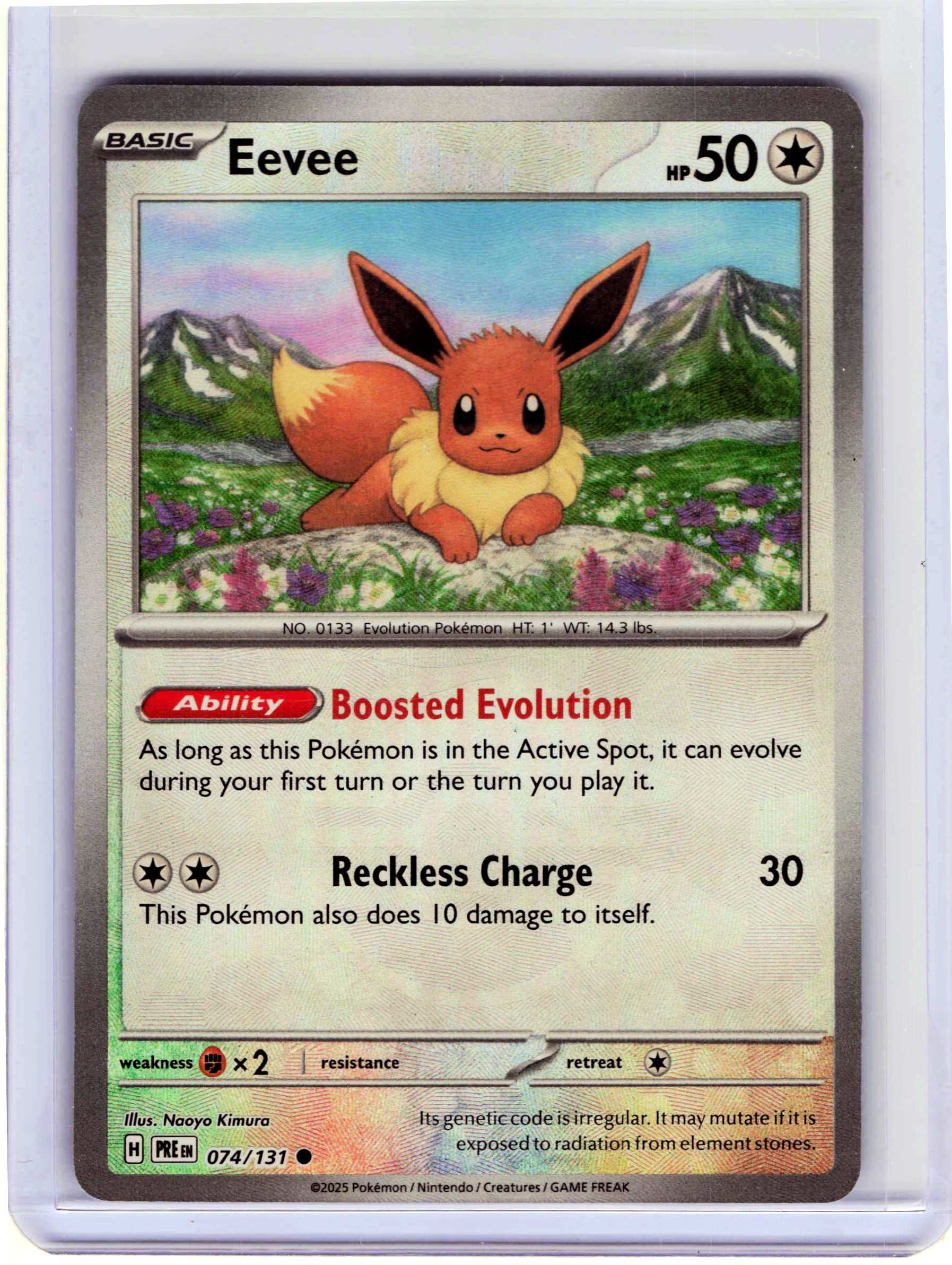 Eevee (Poke Ball Pattern) 074/131, Holo, NM Condition, Pokemon SV: Prismatic Evolutions