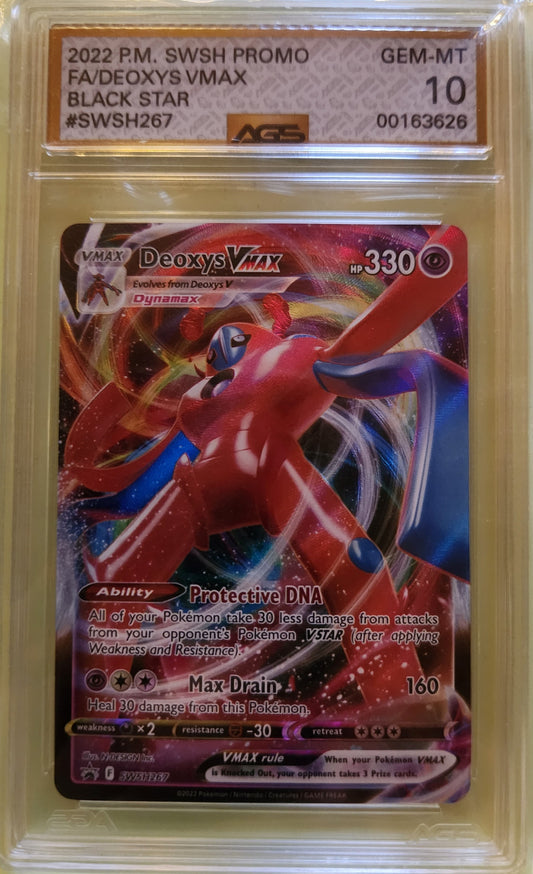 Deoxys VMAX #SWSH267 Pokemon SWSH: Sword & Shield Promo Cards Graded AGS 10